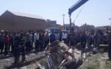 حادثه برخورد قطار با پیکان در زینال آباد