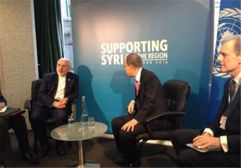 دیدار ظریف با «بان‌کی‌مون» در لندن