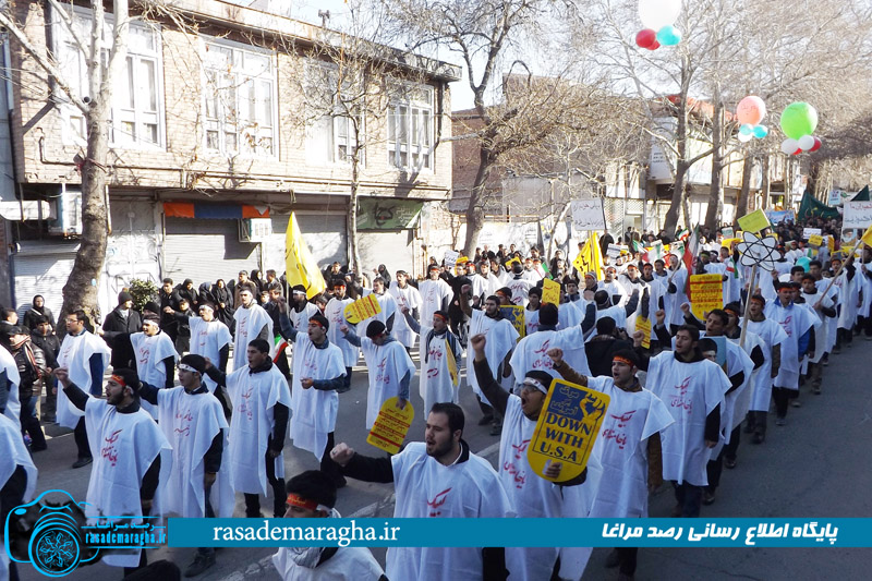 راهپیمایی عظیم ۲۲ بهمن، با حضور گسترده و پرشور مردم مراغه برگزار شد + تصاویر 45 DSCF3822 copy