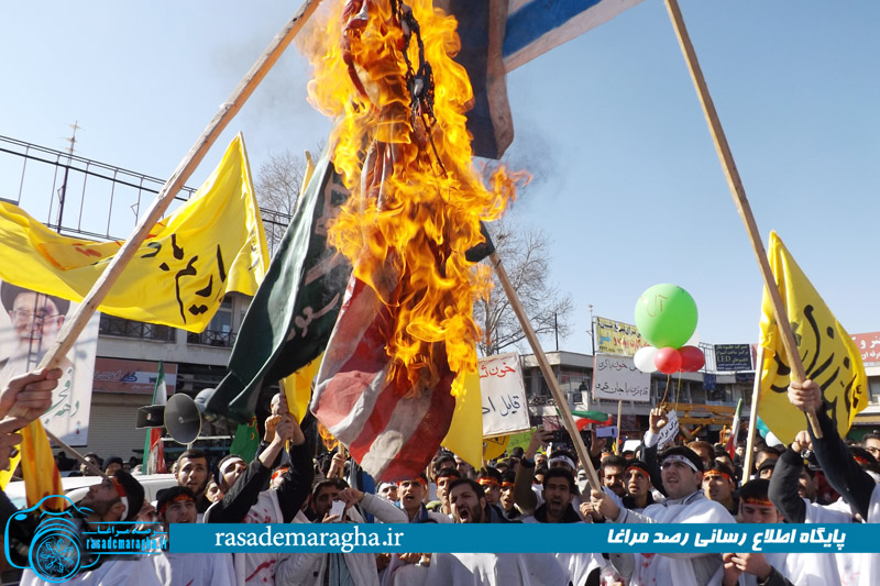راهپیمایی عظیم ۲۲ بهمن، با حضور گسترده و پرشور مردم مراغه برگزار شد + تصاویر