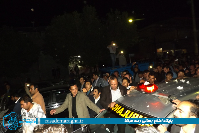 استقبال مردم مراغه از پیکر دکتر محمدعلی حسین زاده