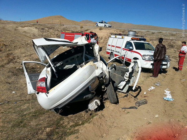 ۲ کشته حاصل سقوط تیبا به دره در جاده مراغه- هشترود