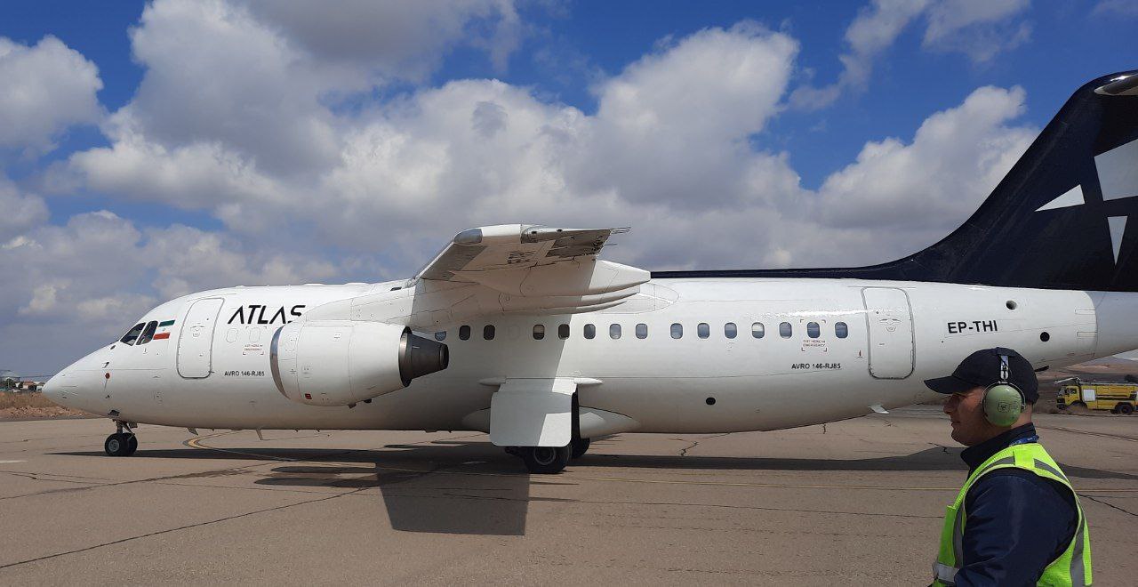 اولین پرواز شرکت هواپیمایی اطلس ایر در فرودگاه شهید مالک رحمتی مراغه به زمین نشست