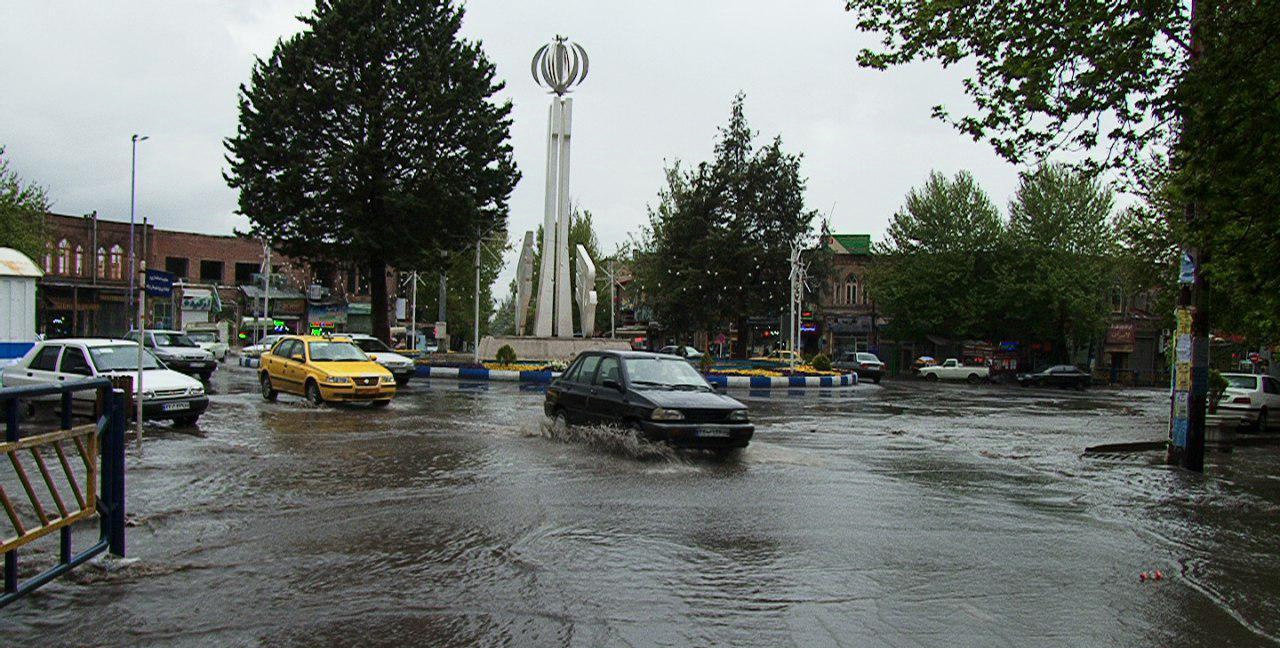 بارش باران بهاری در مراغه