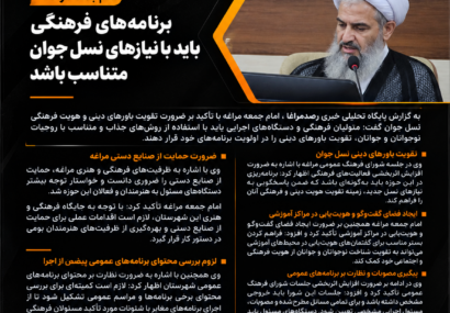امام جمعه مراغه : برنامه‌های فرهنگی باید با نیازهای نسل جوان متناسب باشد